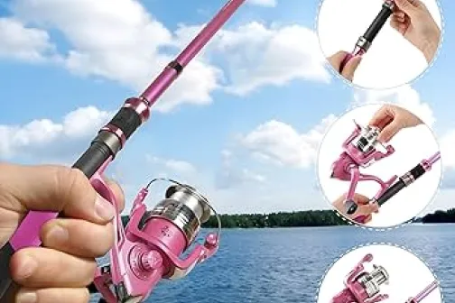 Roze vishengel - pink fishing rod