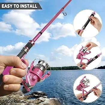 Roze vishengel - pink fishing rod